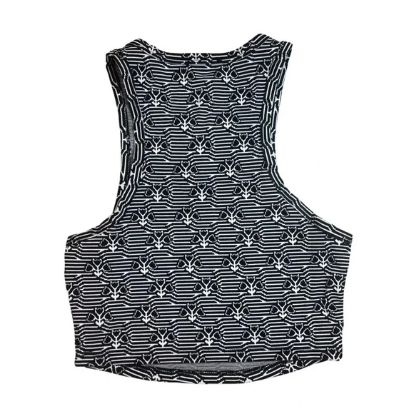Zara Floral Cropped  Tank Top NWOT | Black and White | Size M - Picture 2 of 5